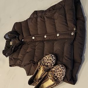 J CREW Down Puffer Vest, Brown, Size Small